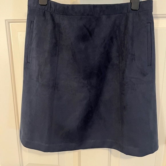 J. Jill Mini Skirt in Brushed Suede-Like, Navy Blue. - Picture 1 of 5